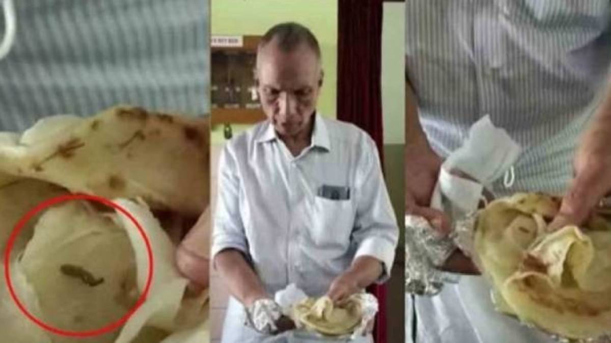 A worm found in food given in Vande Bharat Express 