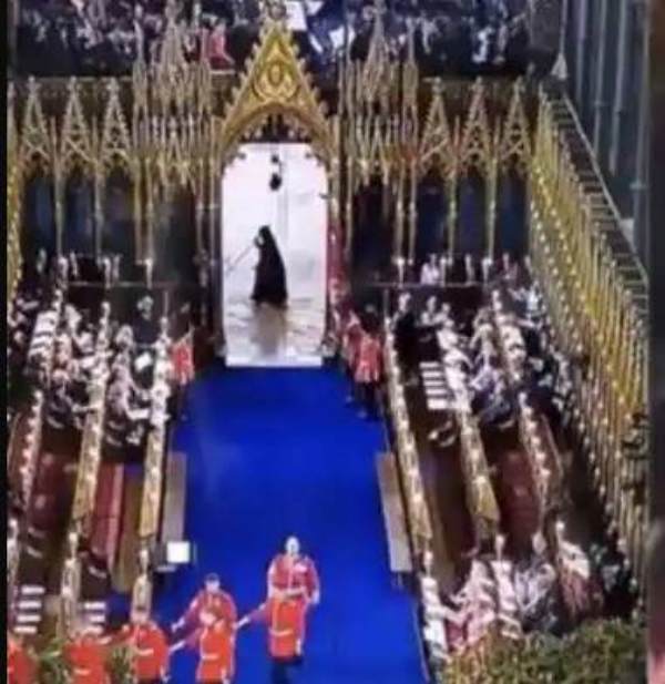 Who is this ghost like figure man and grim reaper at king charles coronation video Who is this ghost like figure man and grim reaper at king charles coronation video