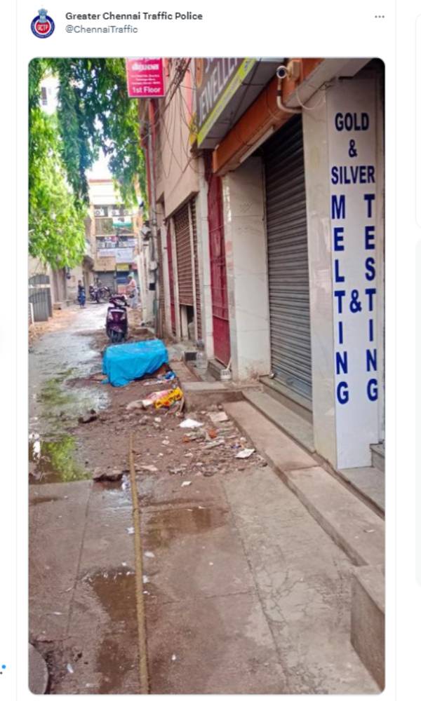 Chennai City Traffic Police reply to parking issue in Tulasingam lane sowcarpet 