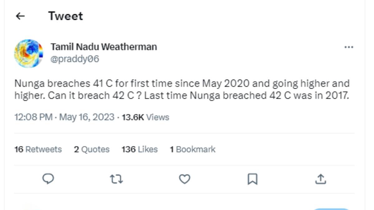 What Tamilnadu weatherman Pradeep john said about temperature in Chennai What Tamilnadu weatherman Pradeep john said about temperature in Chennai