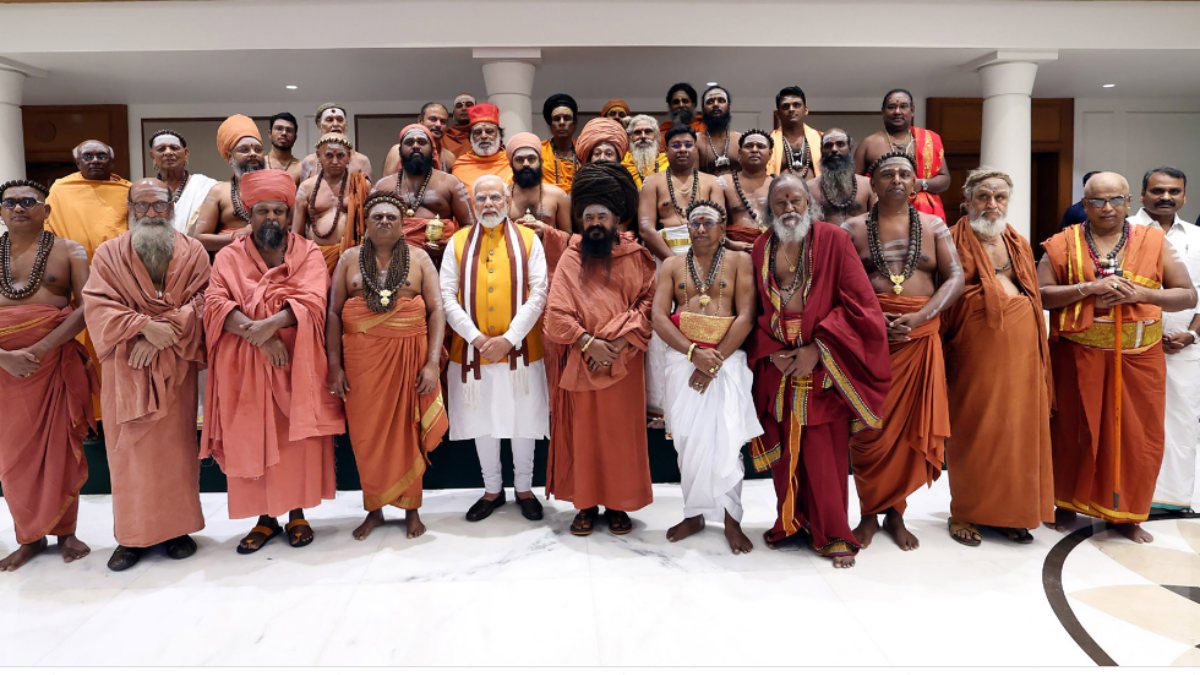 This is not walking stick, Says PM Narendra Modi receives Sengol from Thiruvavaduthurai Aatheenam 