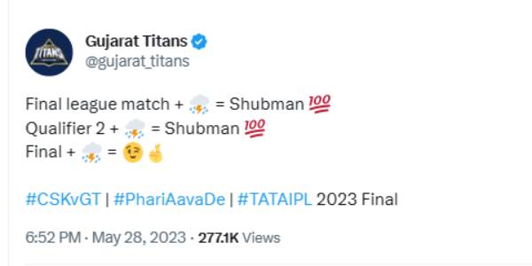 CSK VS GT IPL Final: Shubman Gill scores a century when it rains, he may be a big challenge for Chennai Super Kings 