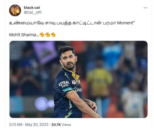 csk vs gt final match memes, many meme videos about dhoni vs mohit sharma in internet 