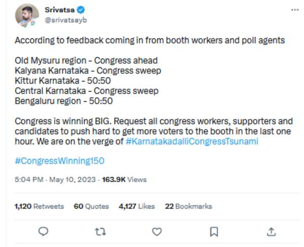 Karnataka Assembly Election Exit Poll: Congress hope for a massive 150 plus seats win against BJP 