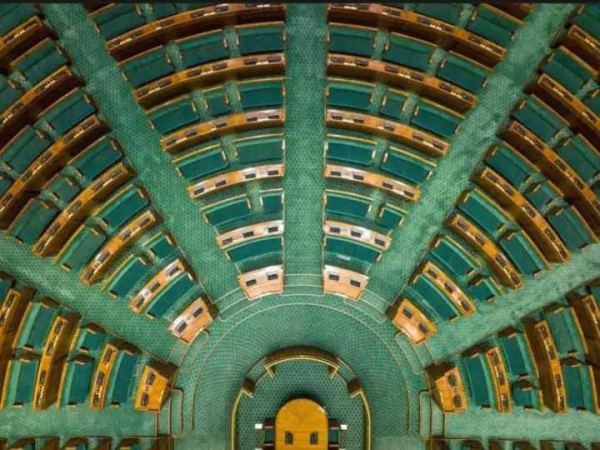  New parliament seating arrangement is like DMK election symbol rising sun 