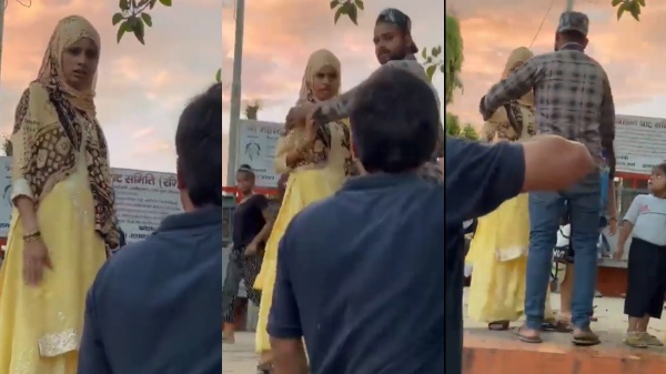 Youth chasing Muslims visiting the river Ganga in Uttarkhand Haridwar 