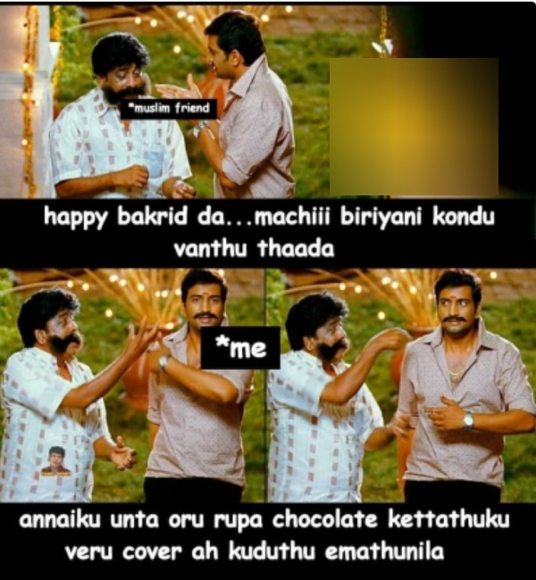 These are some jolly memes collections on bakrid celebrations and briyani.
