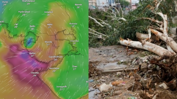 Cyclone Biparjoy crossing Gujarat coastal at the speed of 125 KM per hour Cyclone Biparjoy crossing Gujarat coastal at the speed of 125 KM per hour