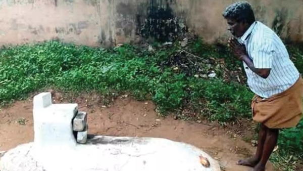 A construction worker who visits his wifes grave twice a day in Coimbatore 