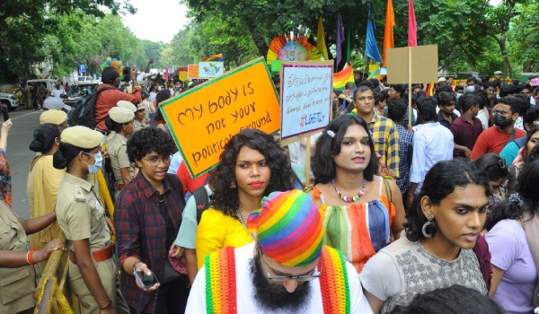 LGBTQ+ People and Activists pride rally with joy in chennai 