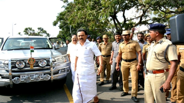 TN CM Stalin arrive trichy today, visits tiruvarur by by car 