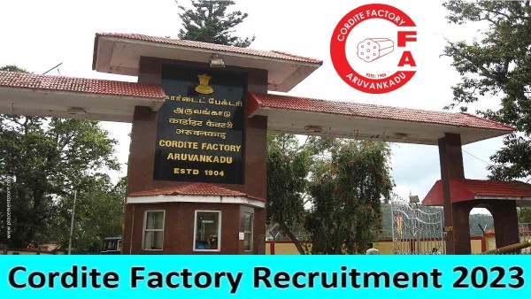 Cordite Factory Recruitment 2023 for Chemical Process Workers at Aruvankadu in Nilgris