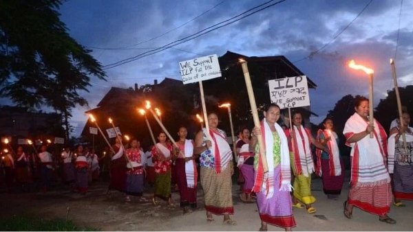 Manipur women protest against illegal Kuki-Chin 