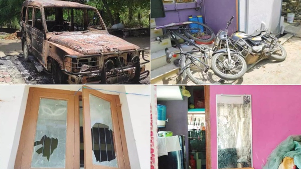 DMk activist vandalise AIADMK activist house in a temple issue