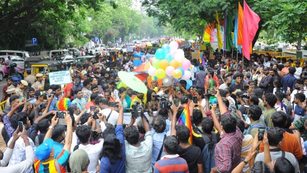 LGBTQ+ People and Activists pride rally with joy in chennai 