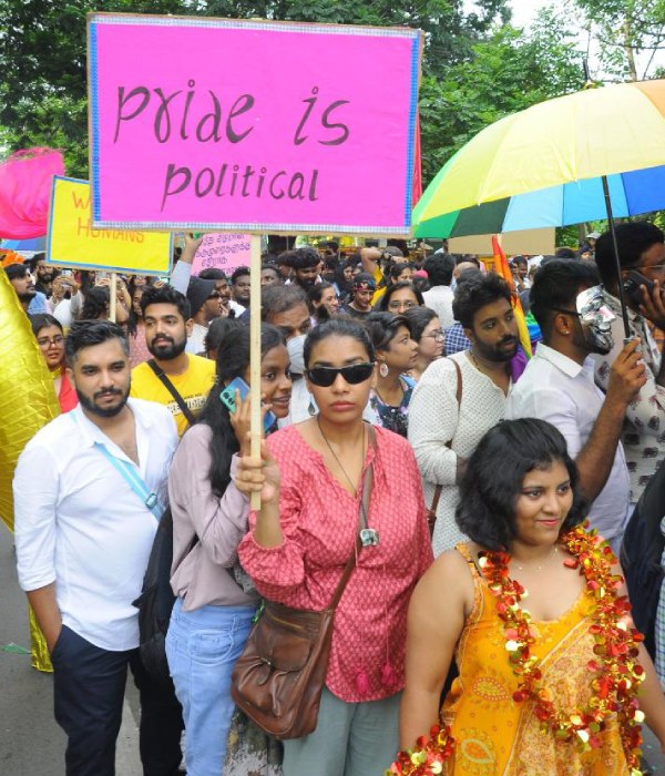 LGBTQ+ People and Activists pride rally with joy in chennai 