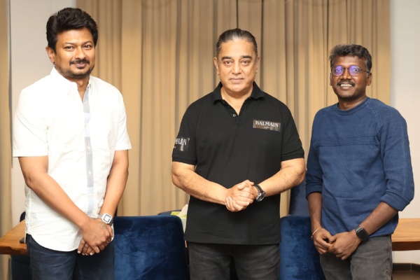 kamalhaasan wishes to mamannan movie after Udhayanidhi stalin and mari selvaraj met him