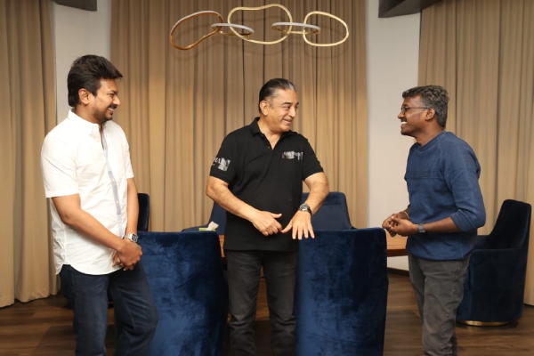 kamalhaasan wishes to mamannan movie after Udhayanidhi stalin and mari selvaraj met him