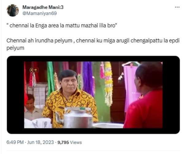 Social media Trending memes on heavy rain and flood like situation in Chennai 