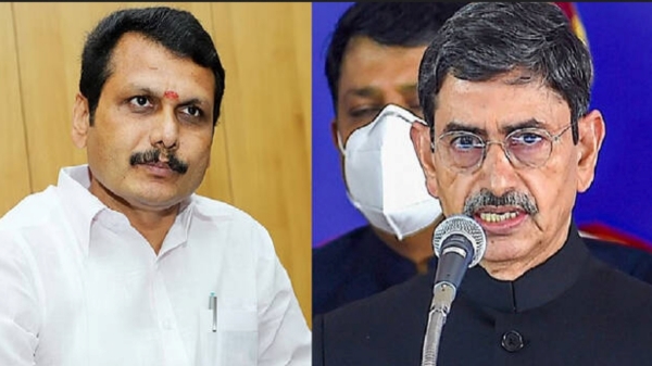 What is the DMK response to Governor RN Ravi removing Minister Senthil Balaji from cabinet? 