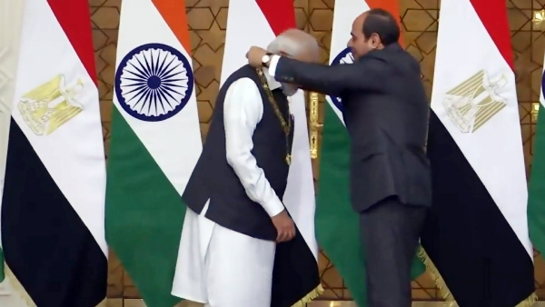  Egypt president gave Order of the Nile award to Indian PM Narendra Modi