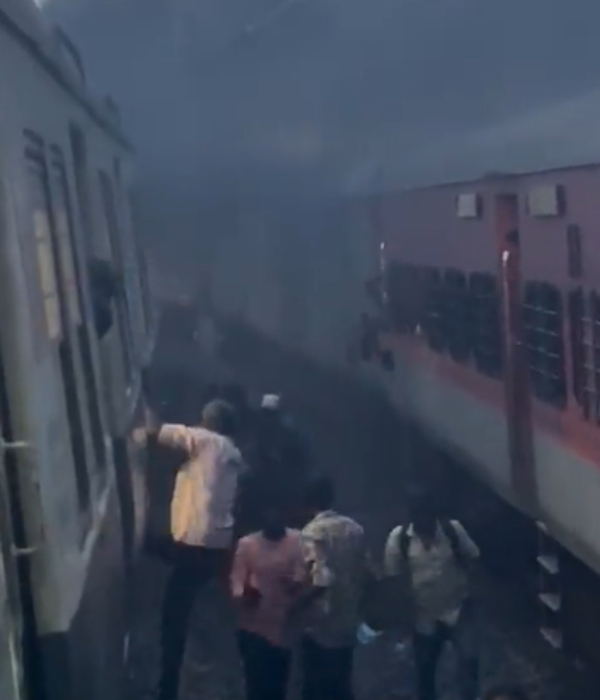 Fire accident in Chennai-Mumbai Lokmanya Tilak Express train near chennai, Engine burnt out 