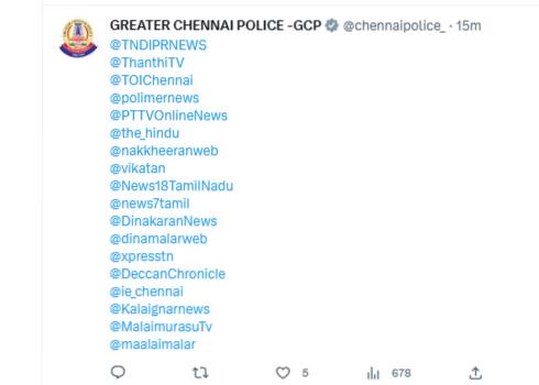 Greater Chennai police clarifies about Seemans twitter account blocked 