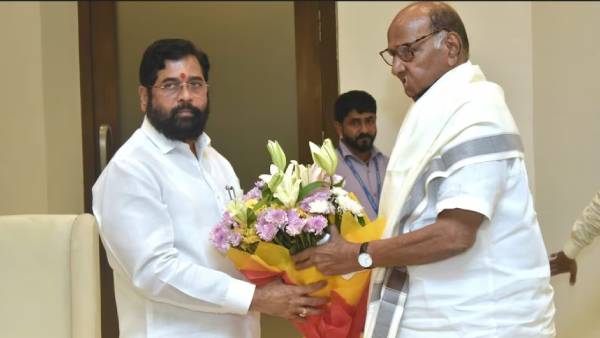 NCP Chief Sharad Pawar meets Maharashtra CM Eknath Shinde, Gautam Adani 