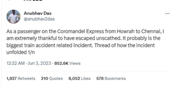 limbless bodies bloodbath on tracks survivor expresses odisha train crash and tweeted about it