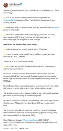 Shocking facts about Modi Govt criminally ignoring railway anti-collision technology: TMC explain 