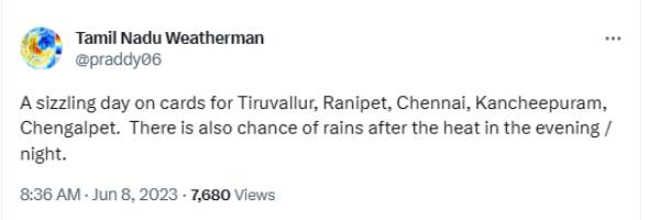 tamilnadu Weatherman says chennai rain and including surrounding districts tiruvallur, kancheepuram