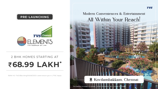Buy your own Dream Home from TVS Emerald Elements Buy your own Dream Home from TVS Emerald Elements