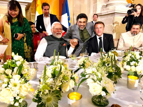 Actor Madhavan posts picture with PM Modi and French President and praises both leaders Actor Madhavan posts picture with PM Modi and French President and praises both leaders