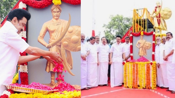 Chief Minister Stalin tribute to the Azhagu Muthu kon statue 