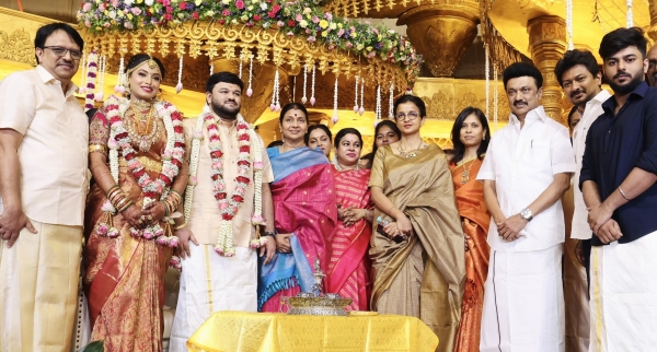 Minister Udhayanidhi Stalin speech in his uncle Rajamoorthy son wedding 