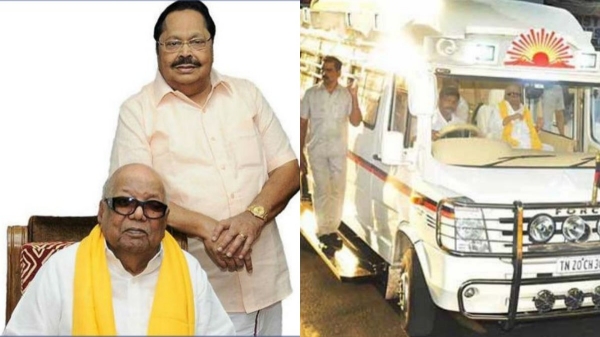  Duraimurugan said that flashback, Karunanidhi does not sleep while traveling in the car 