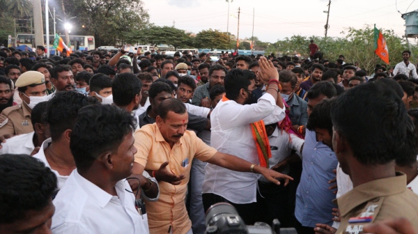 Annamalai press meet after appear in court in defamation case