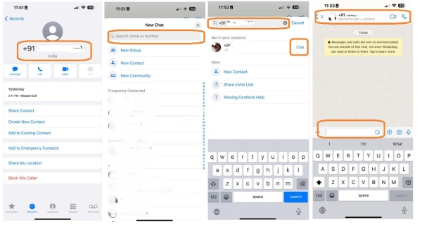 How to message someone on WhatsApp without saving their number