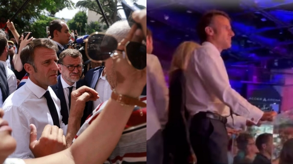  Netizens shocked to see French President Emmanuel Macron in Concert, Amid Violent Protests 