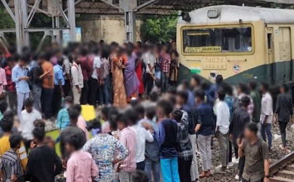 Manipur insident: Students protest against electric train in Chennai Manipur insident: Students protest against electric train in Chennai