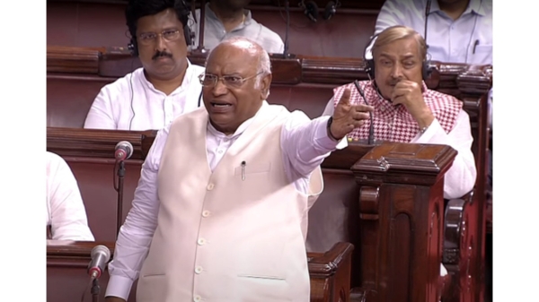 Mallikarjun Karge angry on shutting of mic in Rajya sabha Mallikarjun Karge angry on shutting of mic in Rajya sabha