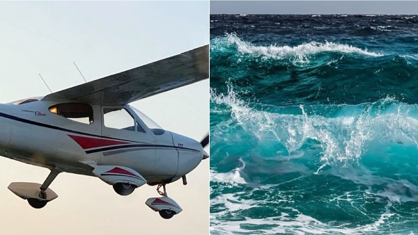 Pilot landed his tourist plane in choppy waters off southern France 