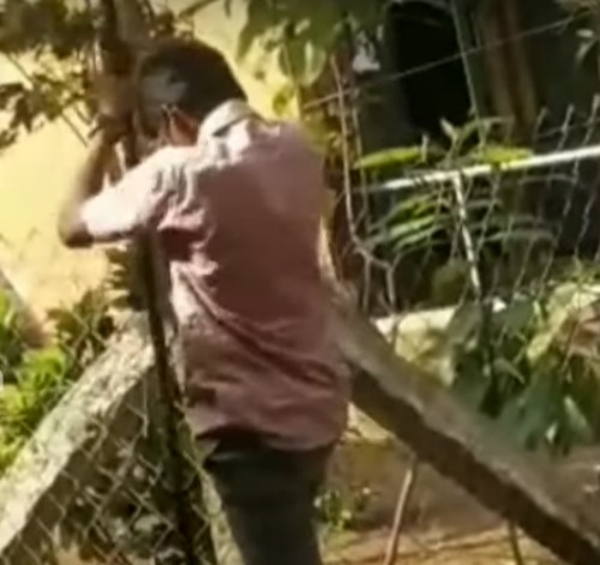 Students doing construction work in a school near Pattukottai: headmaster explanation 