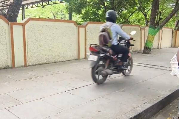 Youths beware: Penalty for riding a two-wheeler on a pedestrian path in Chennai 