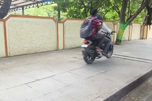 Youths beware: Penalty for riding a two-wheeler on a pedestrian path in Chennai 