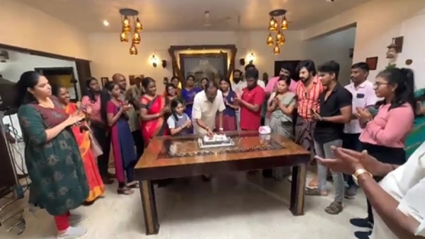 Actor Marimuthu birthday and biryani party for all his serial team members 