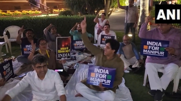 Sanjay Singh suspension: Opposition MPs stage overnight protest in Parliament complex 