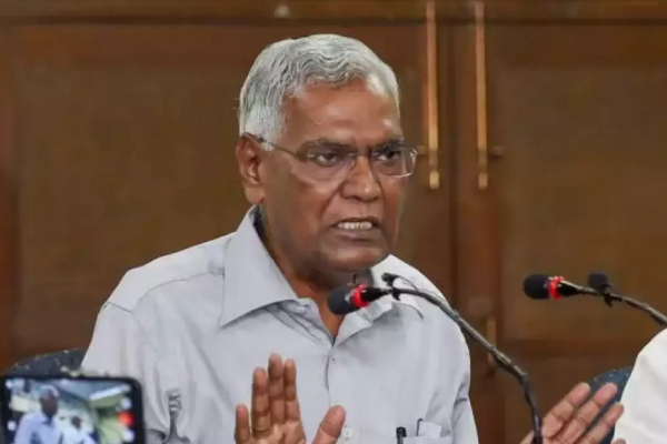 CPI General Secretary D Raja fell down in chennai when protest against Manipur violence