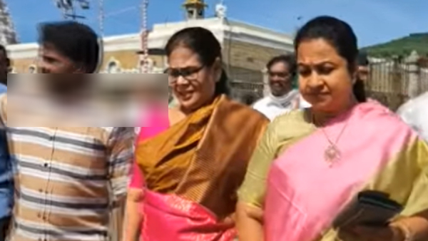 Actress Radhika is criticized for the way she behaved with a fan who took her photo in Tirupathi
