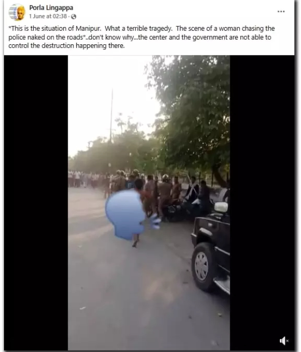 Fact Check: Video as naked woman chasing and assaulted police its happened in Manipur violence? 